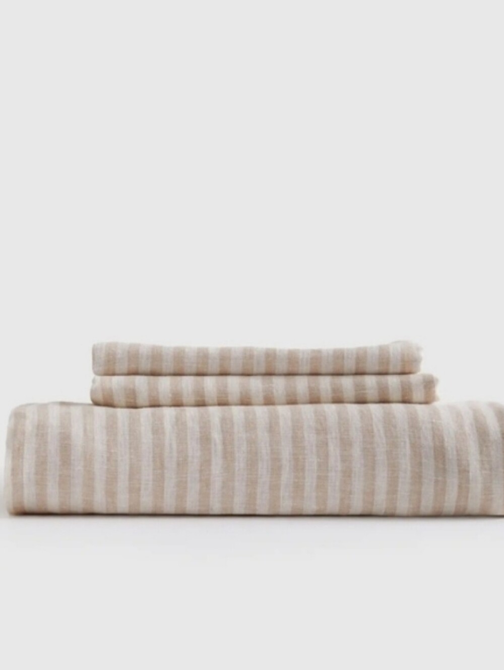 Quince 100% Linen Striped Top Flat Sheet & 2 Pillowcases!  Queen(W22)